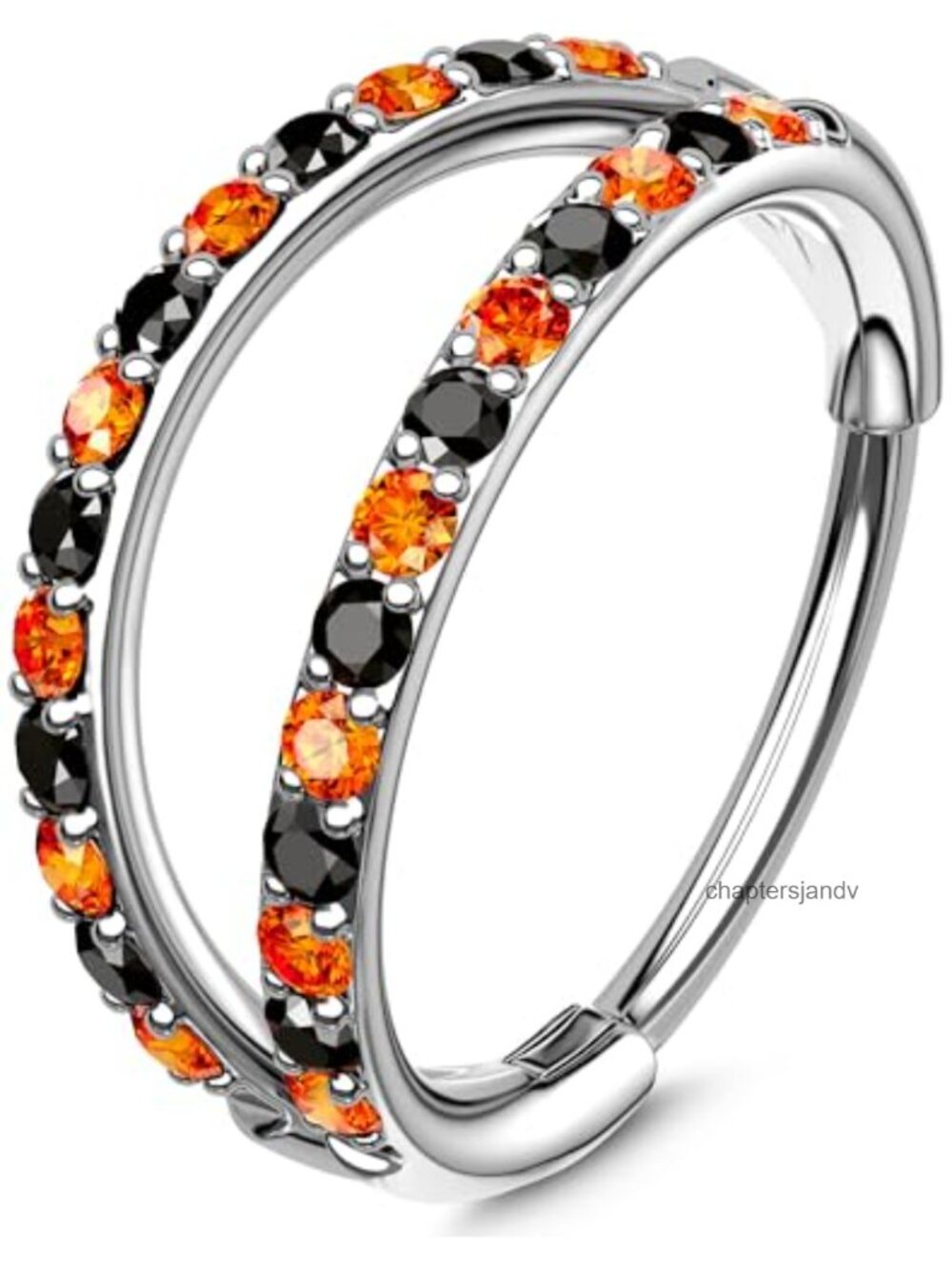 316L Surgical Steel Double CZ Hoop Nose Ring 20G 6MM Halloween Piercing